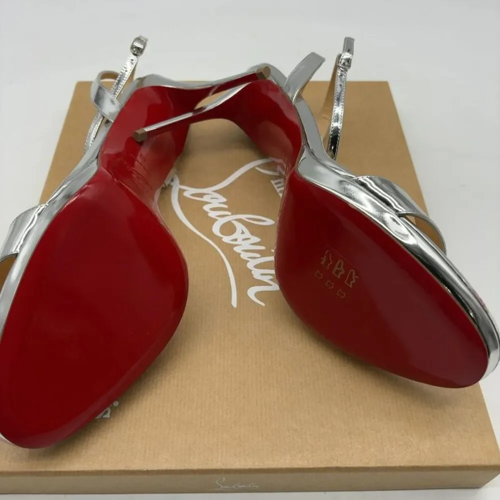 Christian Louboutin Silver Strappy Heels